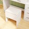 White Oxford Fabric Vanity Stool 2-in-1 Storage Padded Seat 220lb Capacity